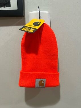 New CARHARTT _ FLORESCENT Brite ORANGE _ TODDLER _ CUFFED WINTER BEANIE HAT